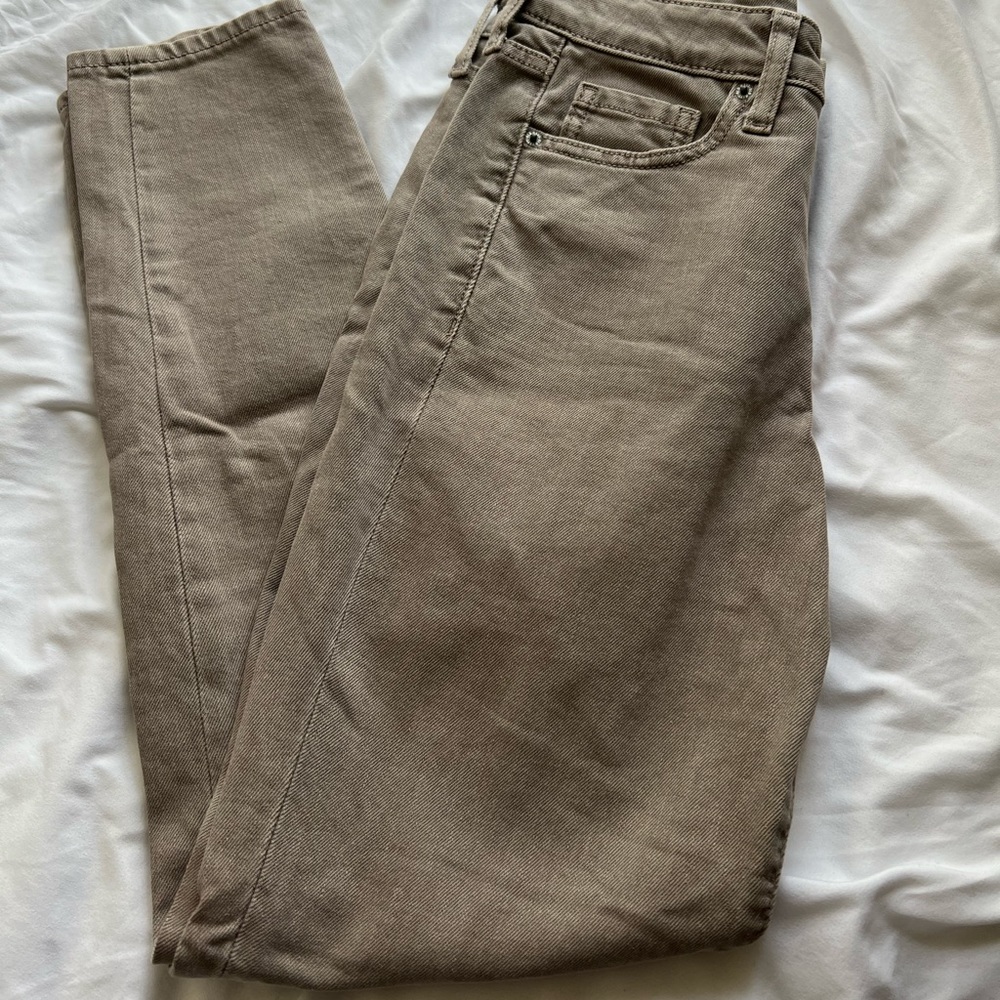 Greyish tan straight let jeans